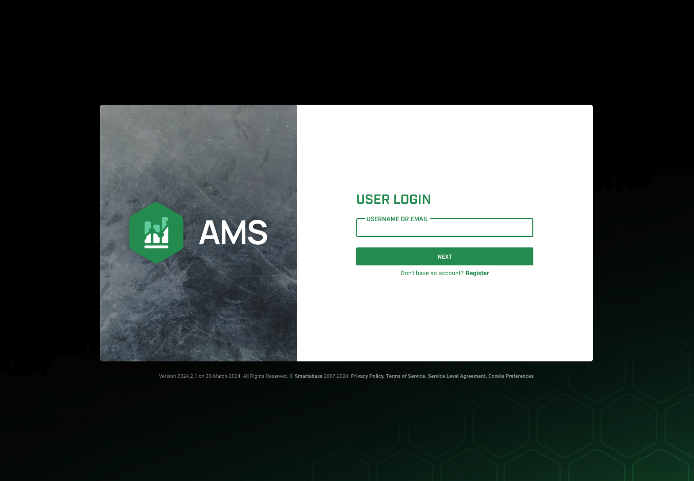 Log in to Teamworks AMS