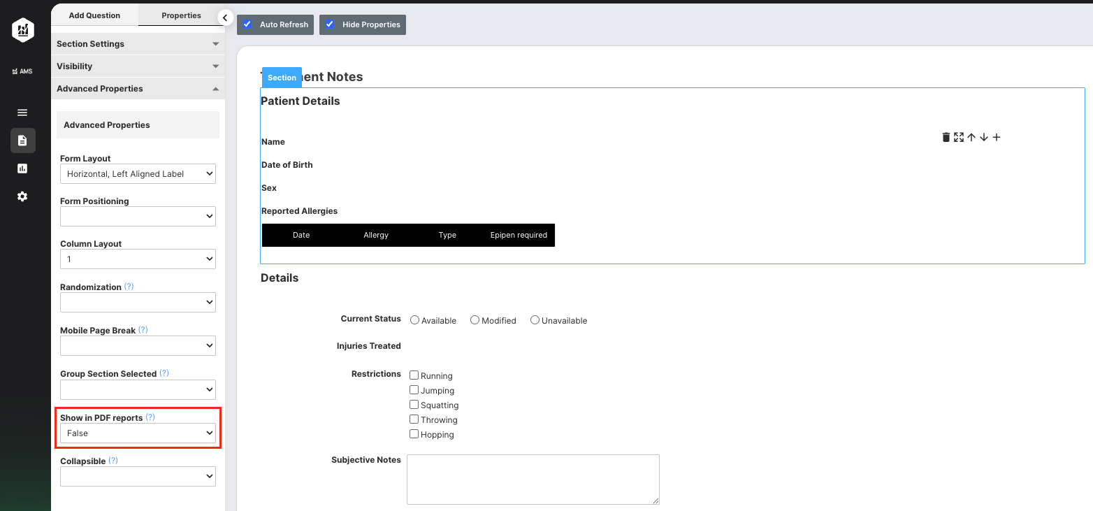 Add a Section to a Form | AMS Help Center