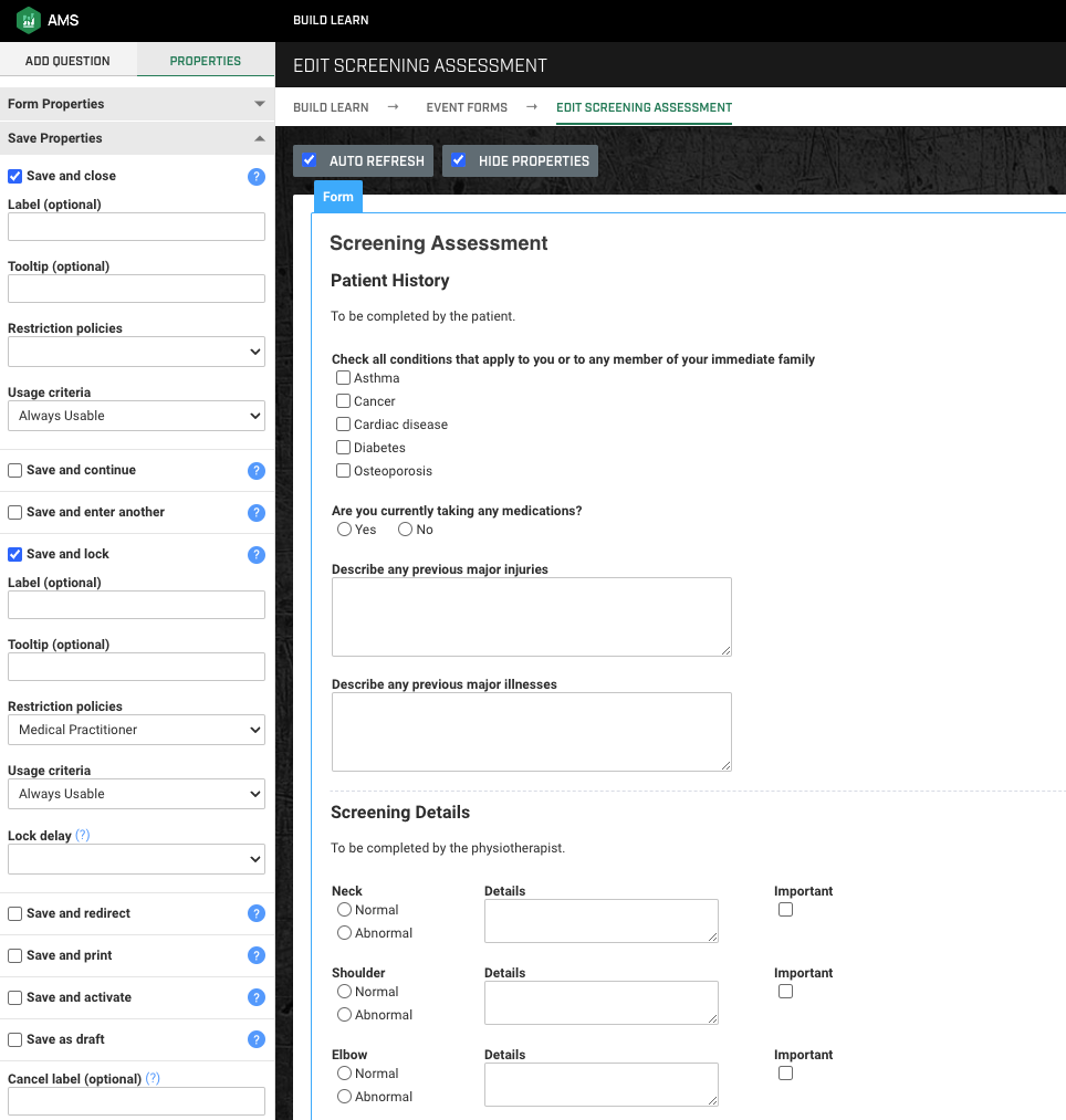 Create and Apply a Restriction Policy to a Form | AMS Help Center