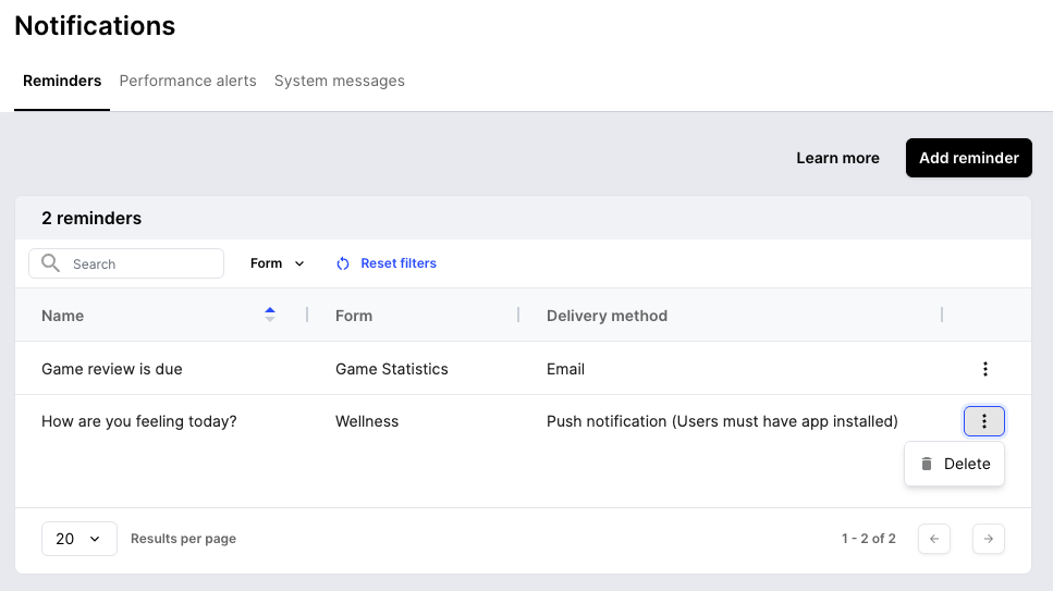 Configure Reminders to Enter Event Records | AMS Help Center