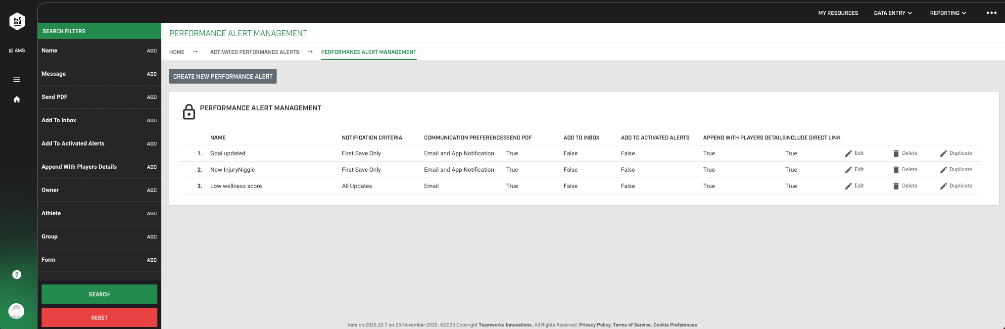 Create and Manage Performance Alerts on the Web | AMS Help Center