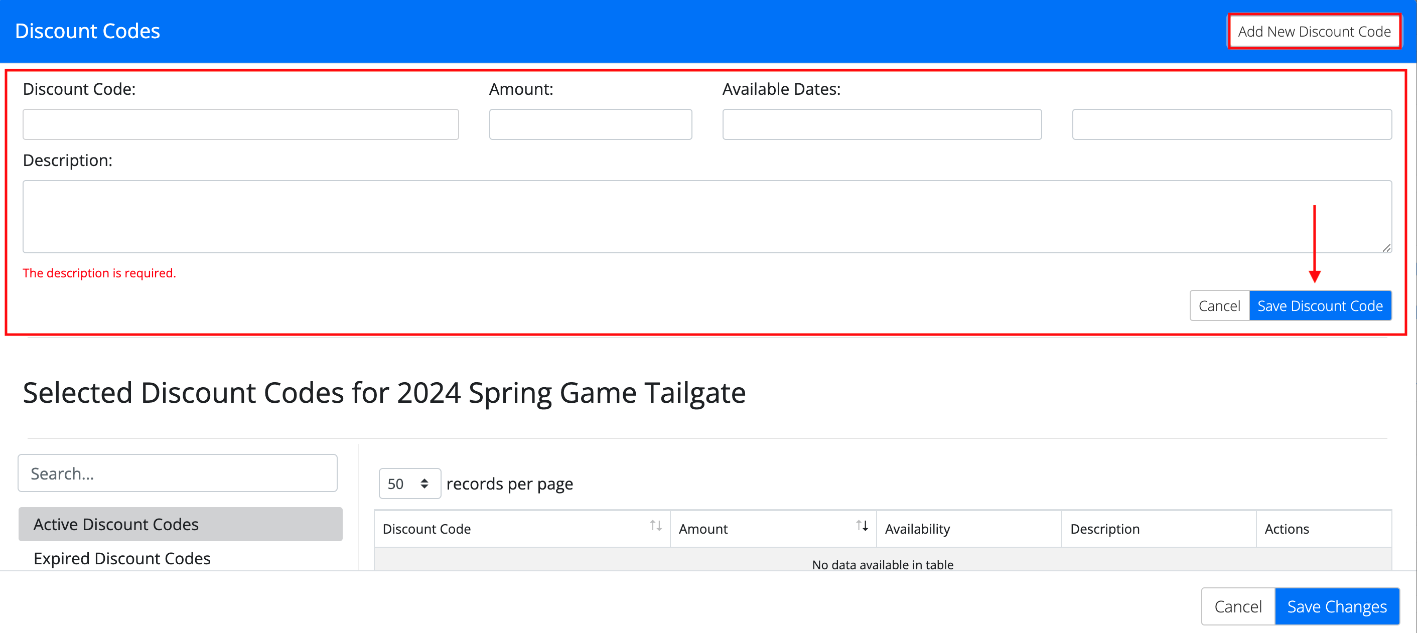 Create a Discount Code