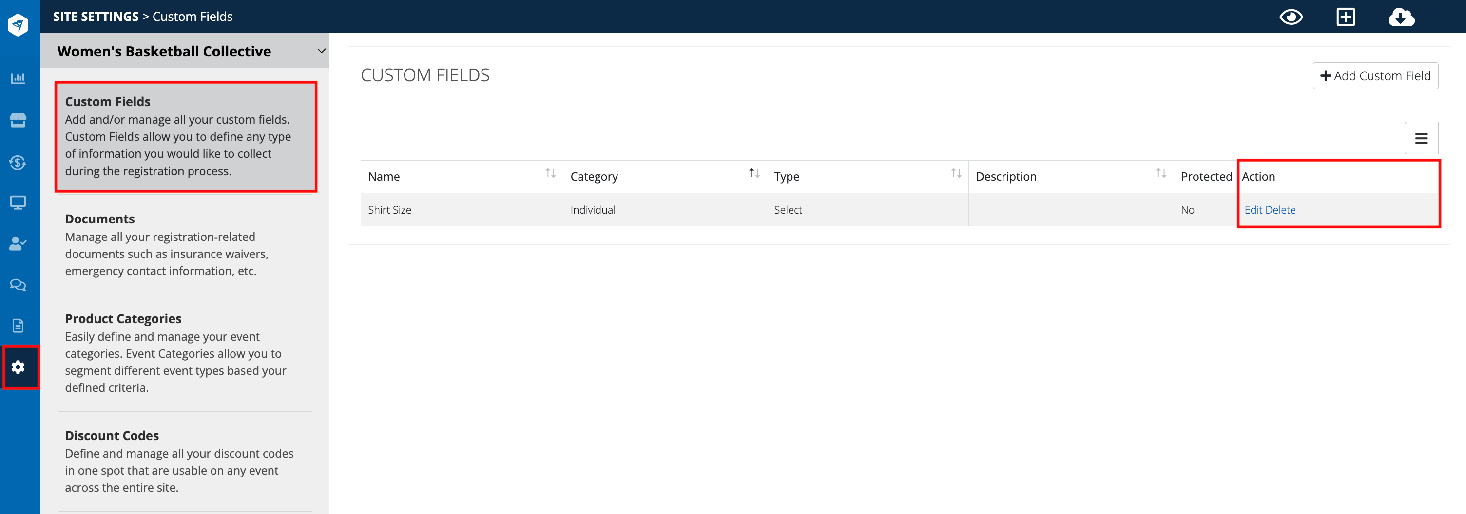 Manage Custom Fields