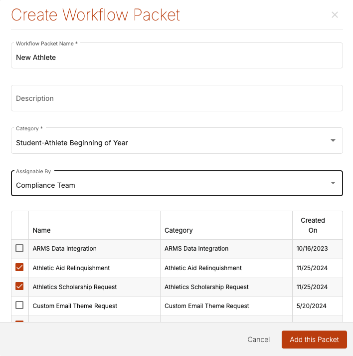 Workflow Settings