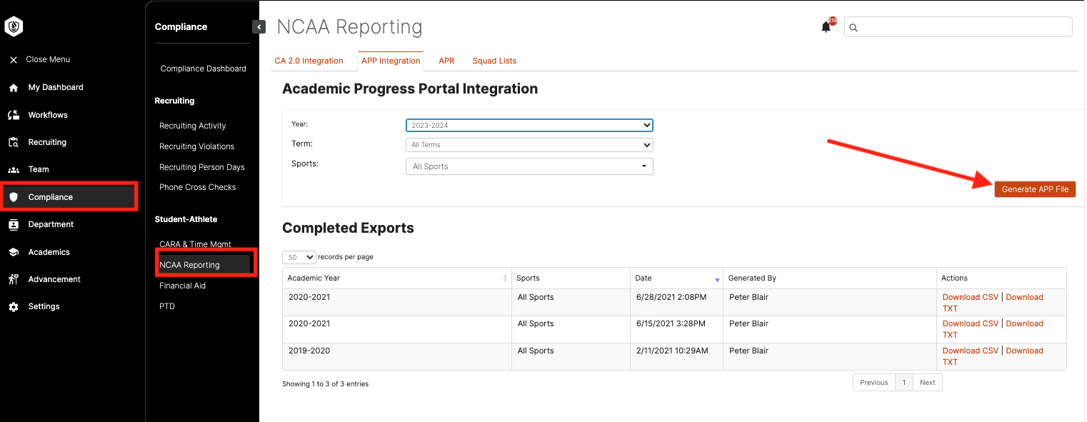 Academic Performance Program (APP) Integration