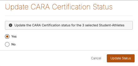 CARA Certification Settings