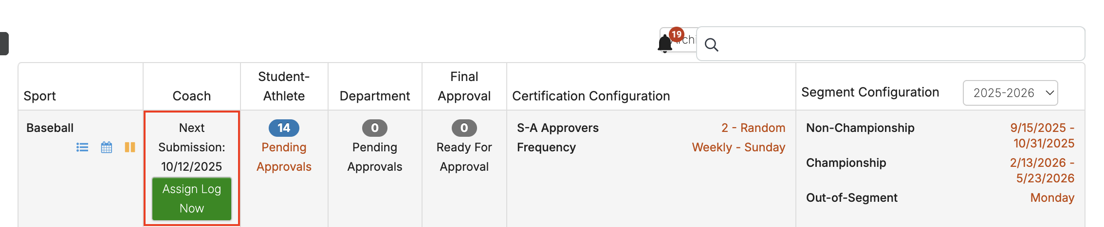 CARA Certification Settings