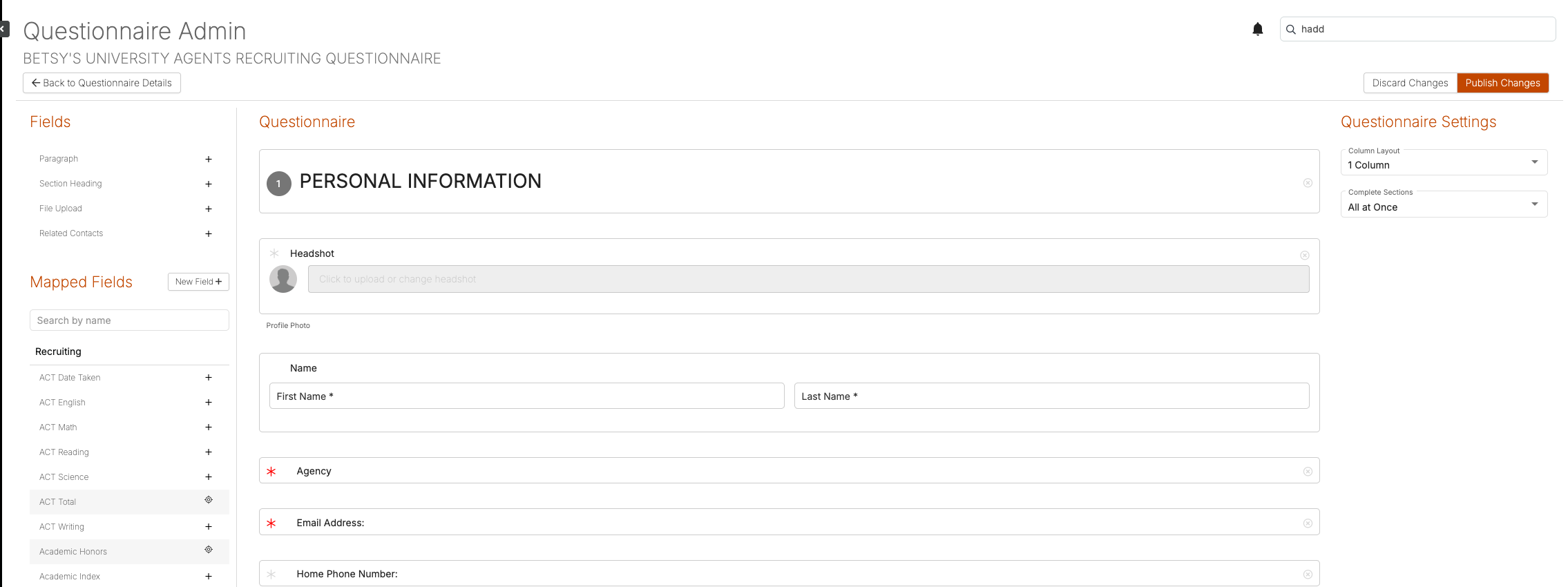 Create and Manage Questionnaires