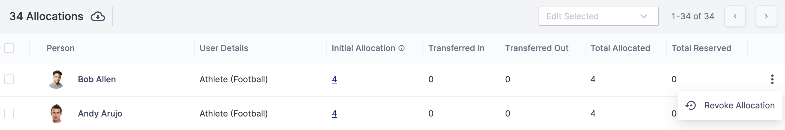 Allocation Settings