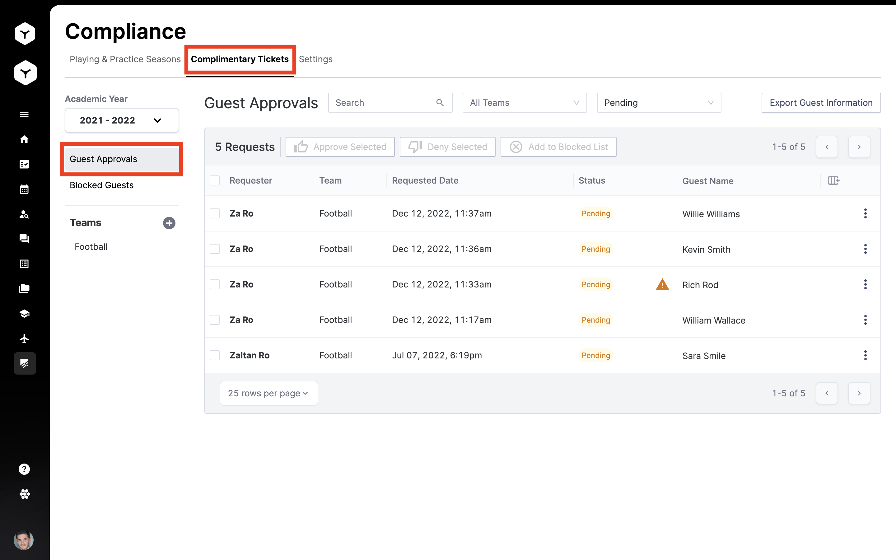 Manage Guests