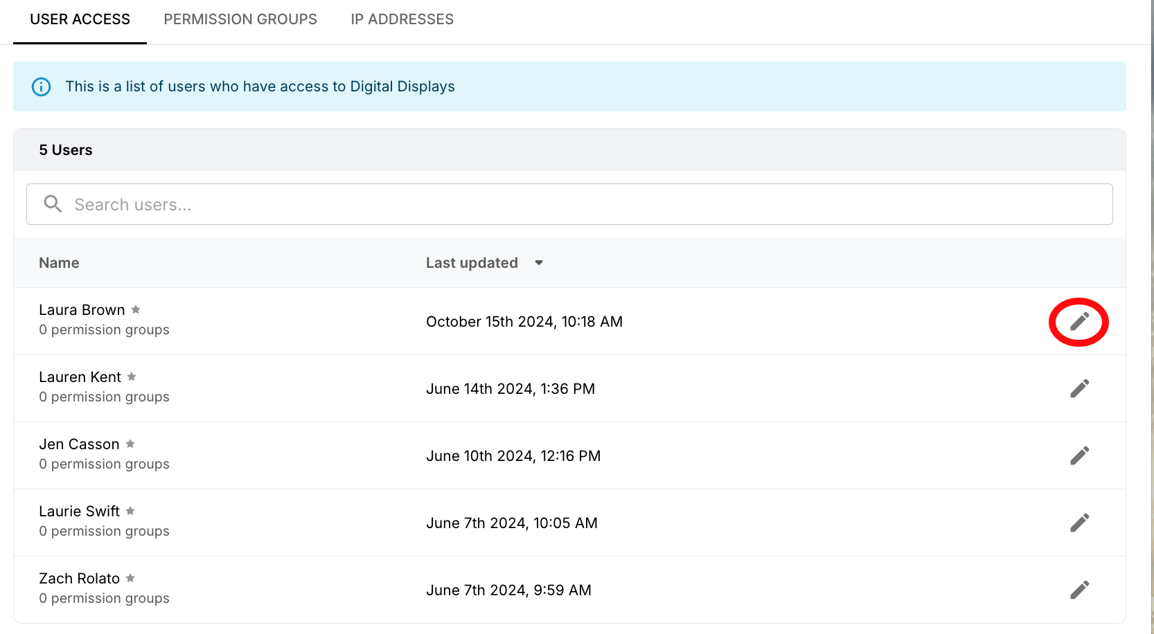 Organization Settings for Displays
