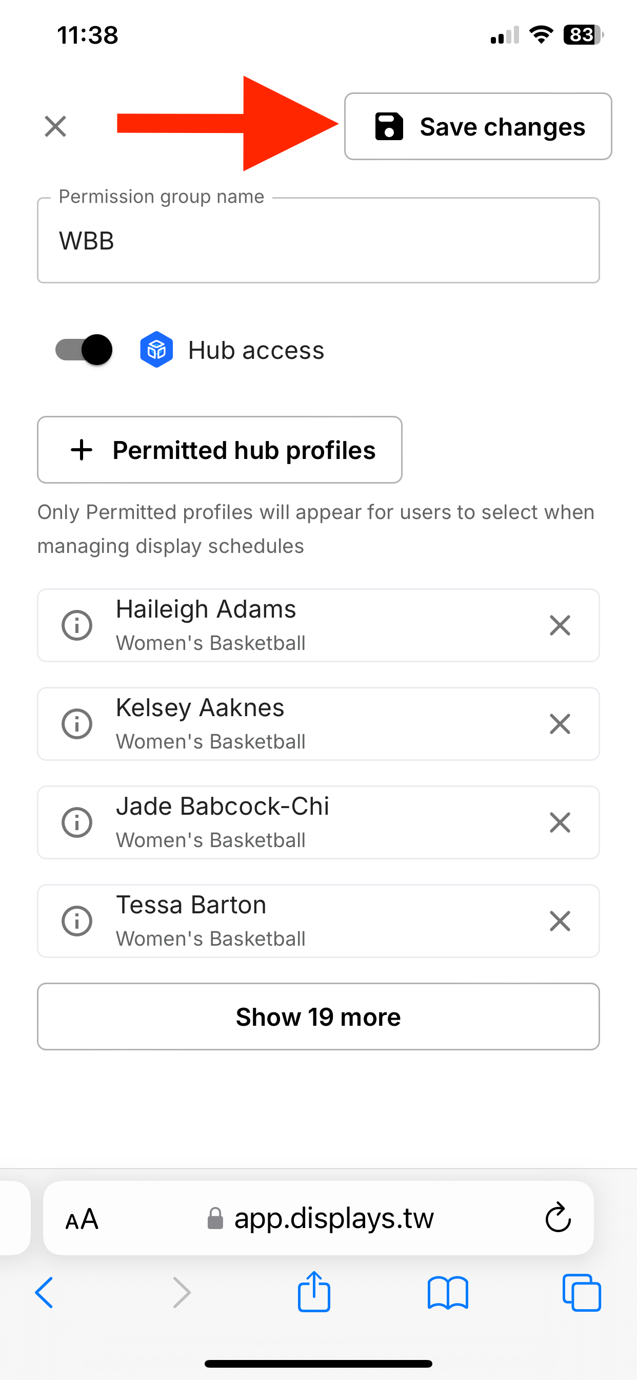 Organization Settings for Displays