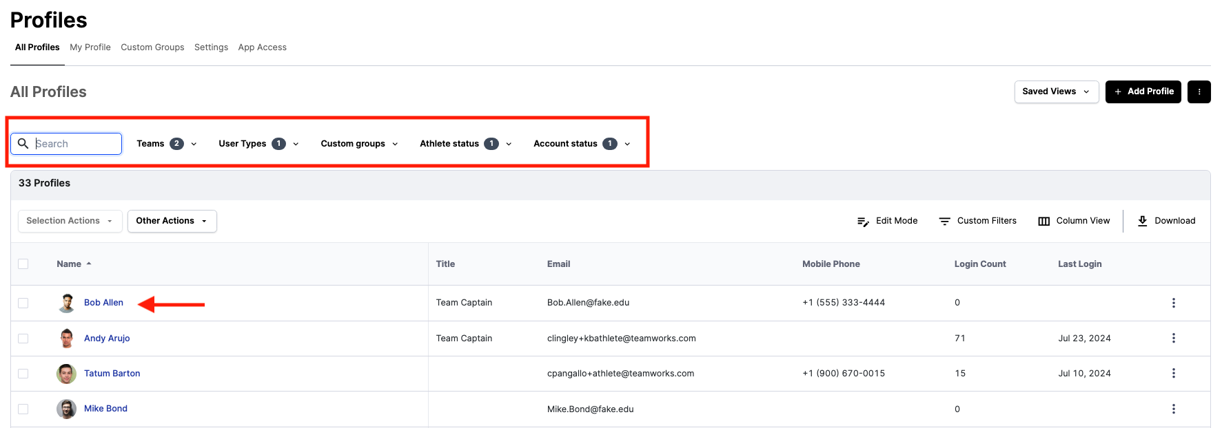 View Profiles and Profile Reports