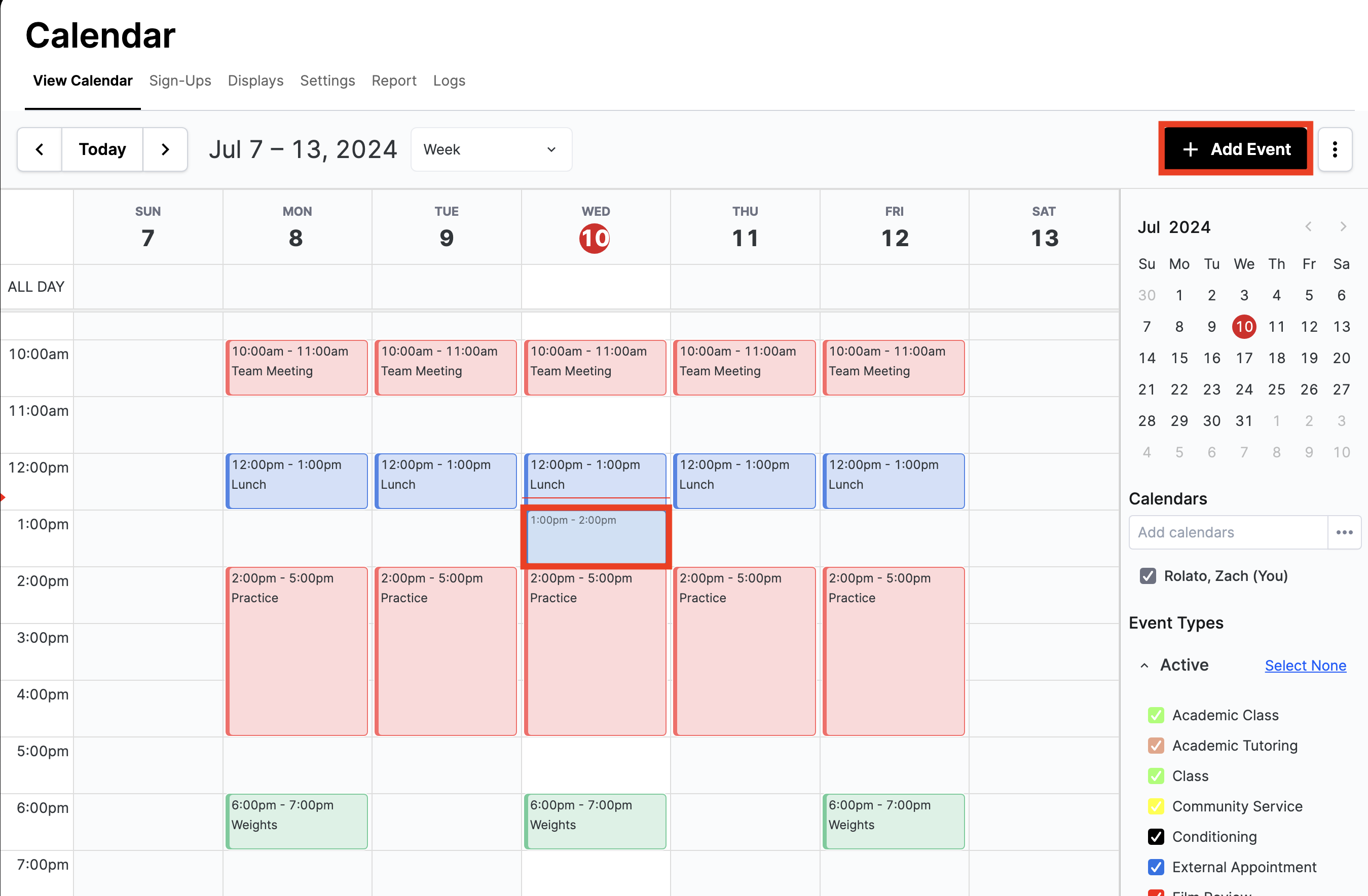 Calendar Events