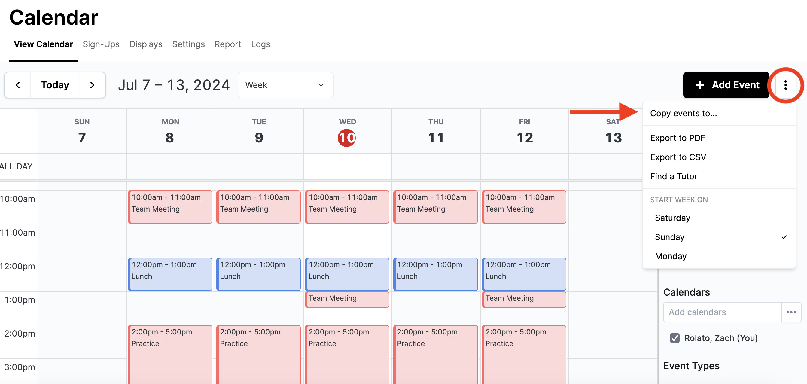 Calendar Events