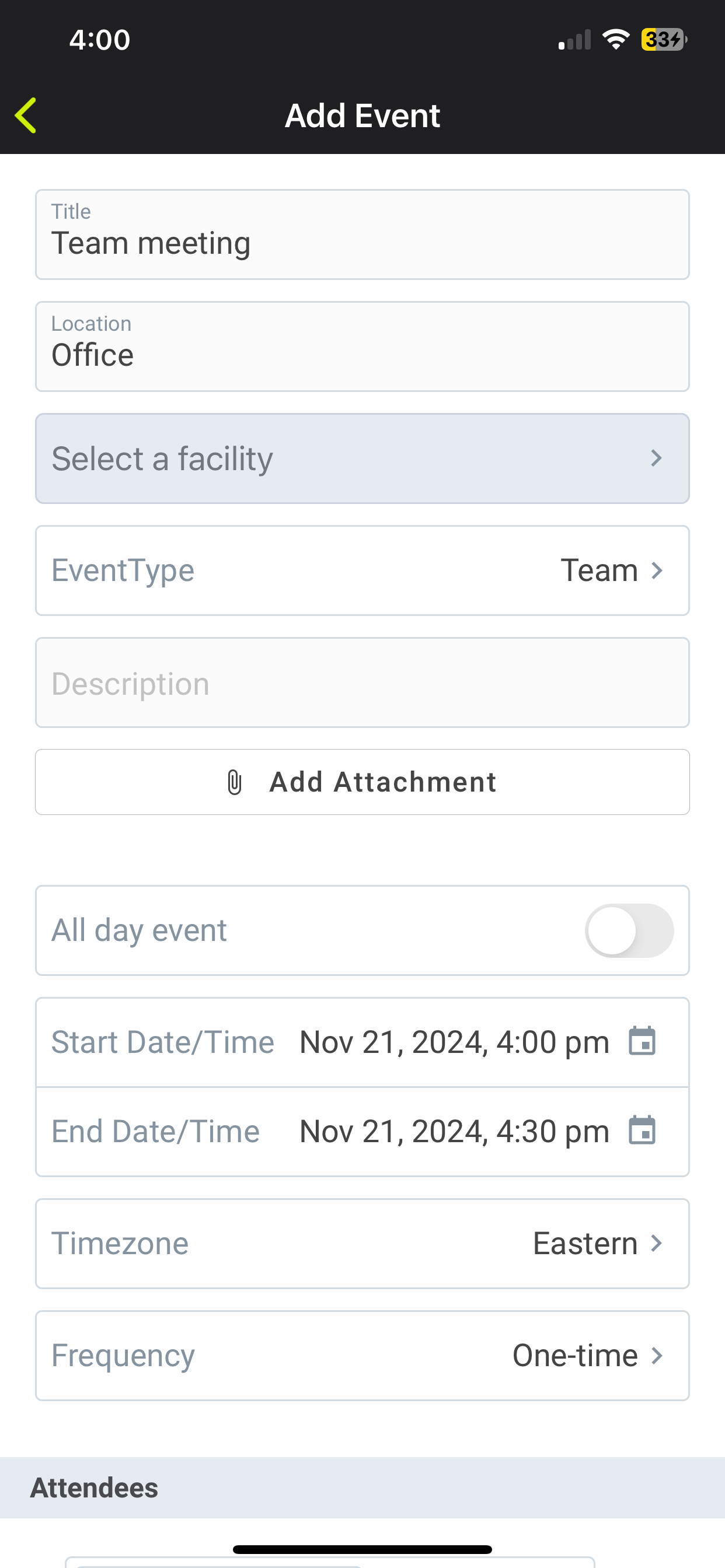 Calendar Events