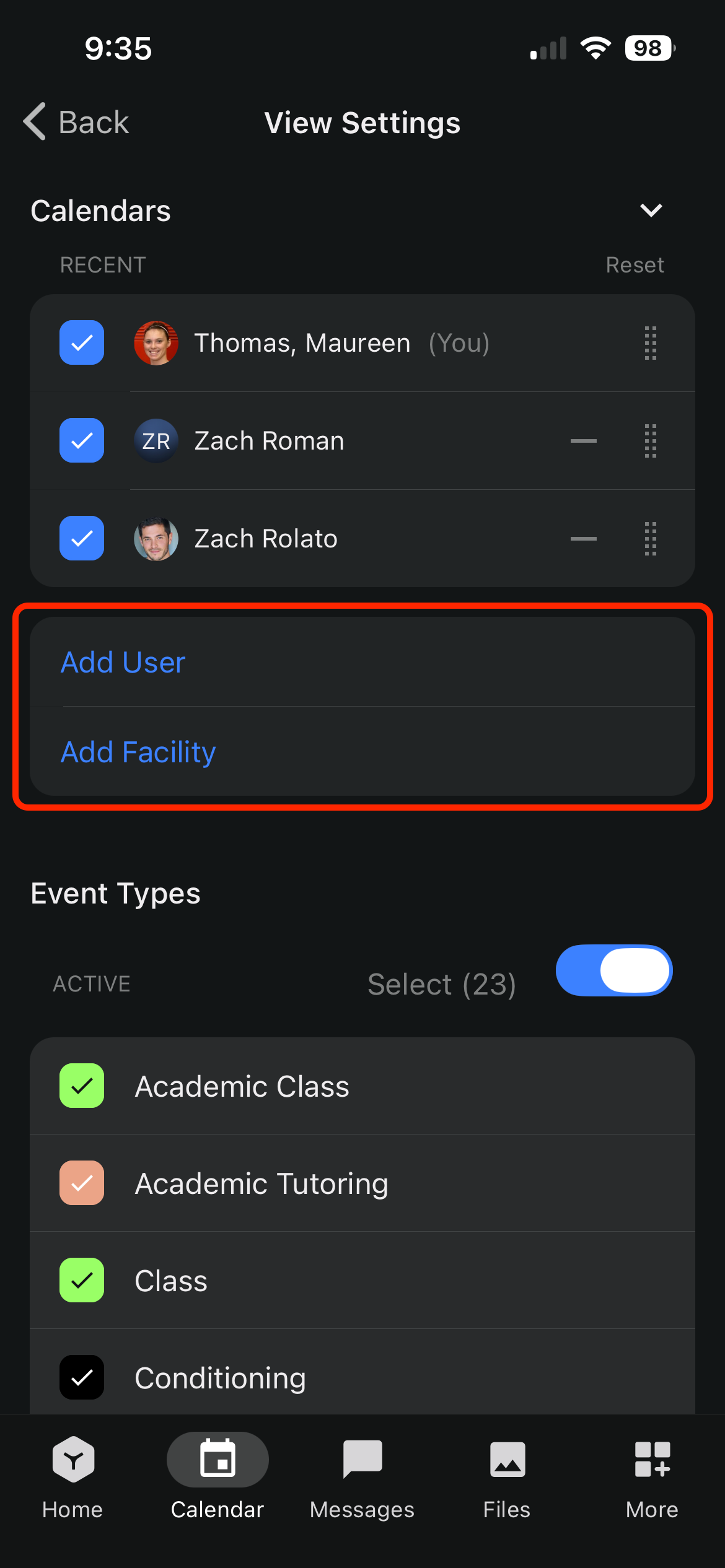 Calendar Events