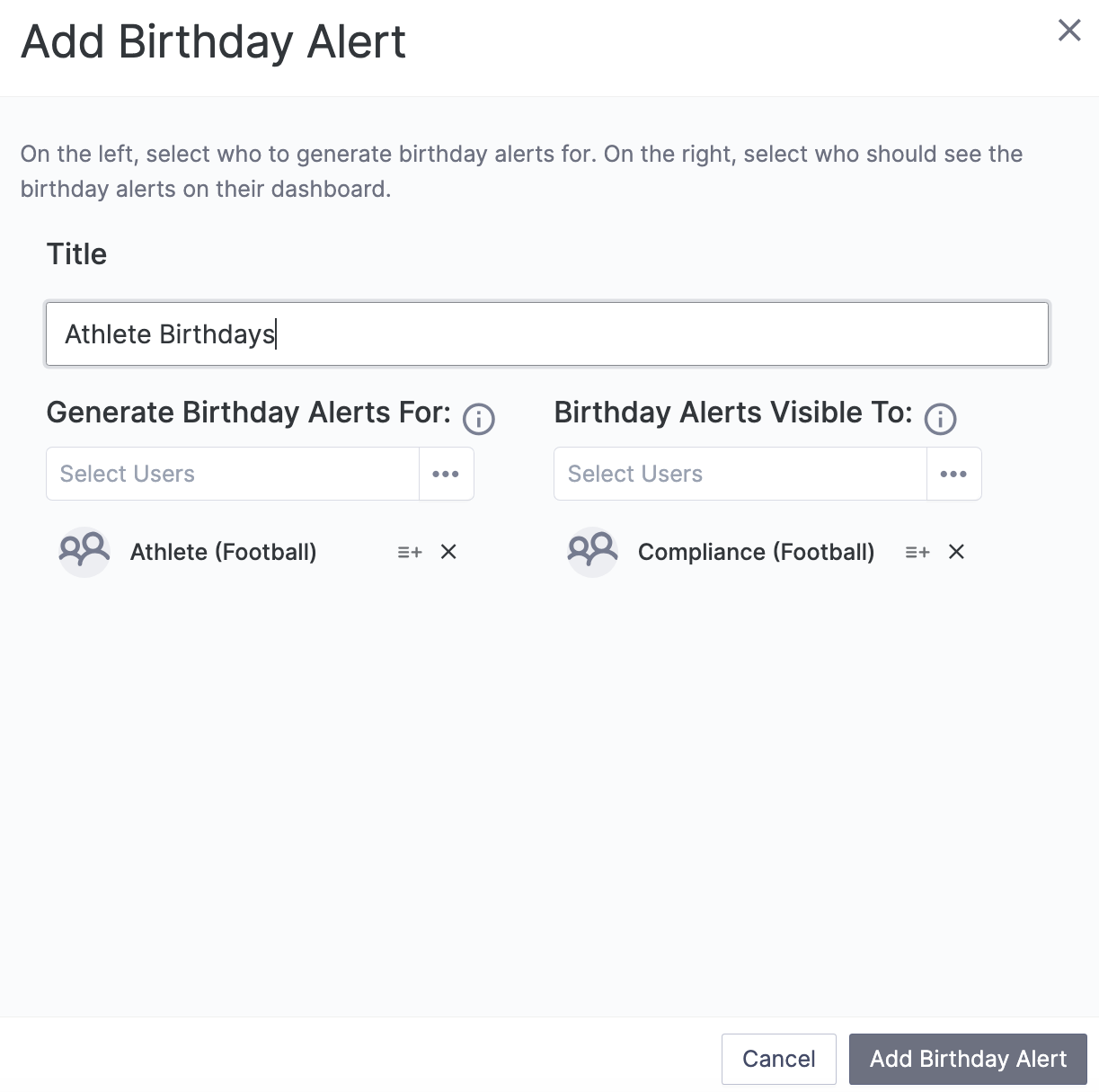 Birthday Alerts