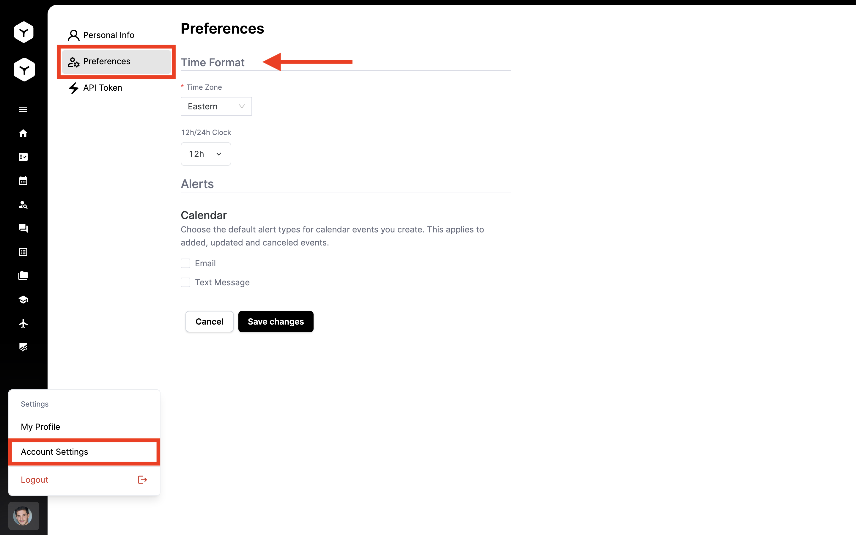 Configure Time Format
