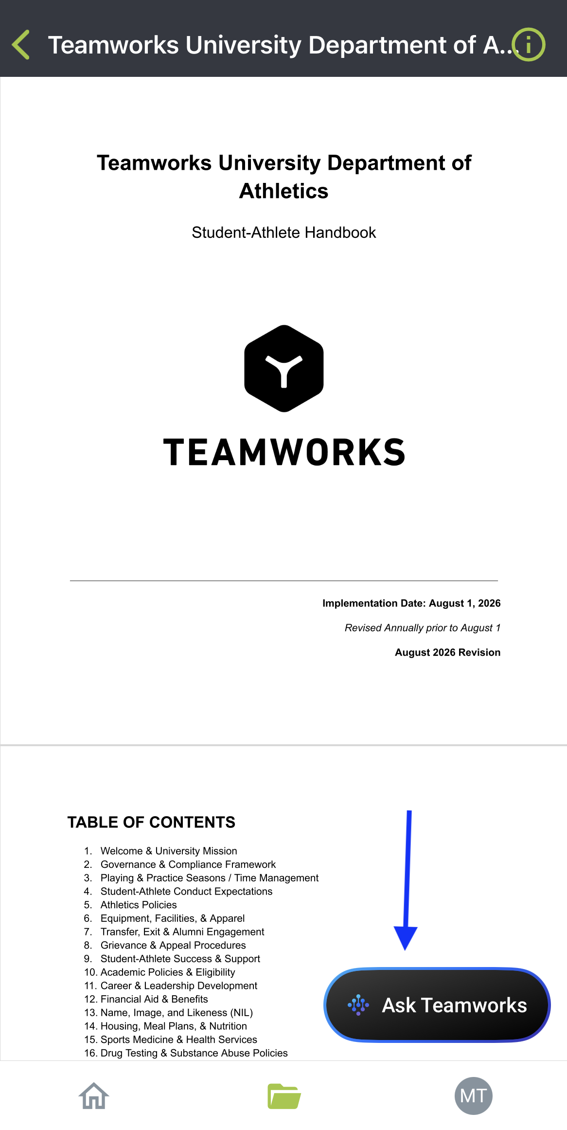 Ask Teamworks for Files