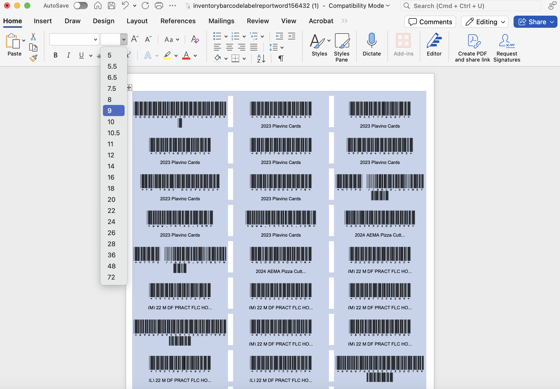 Barcode Reports FAQ