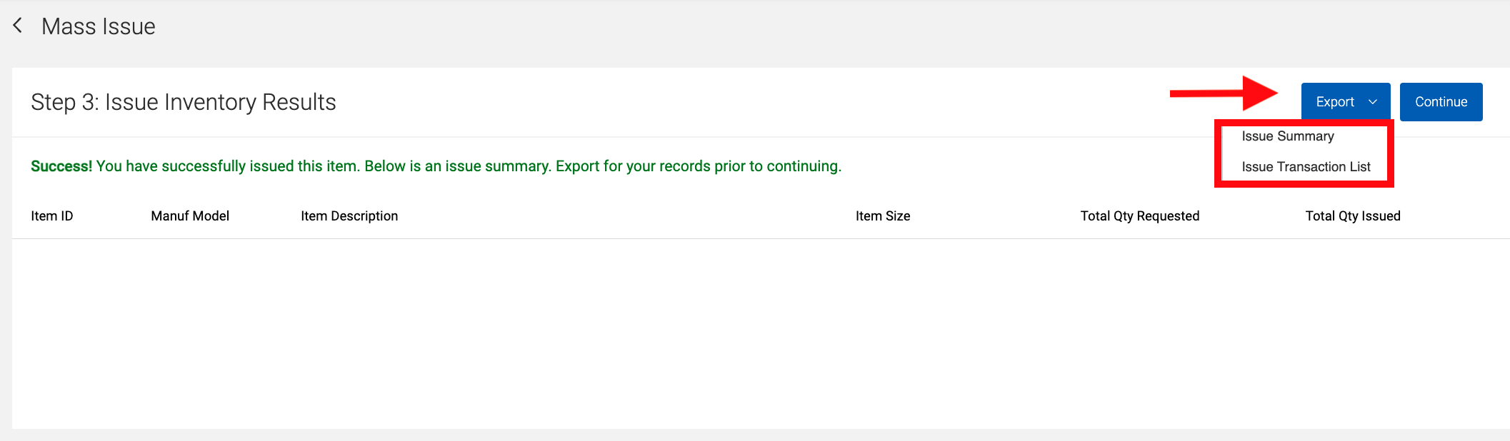 Group Items and Mass Issue in Bulk