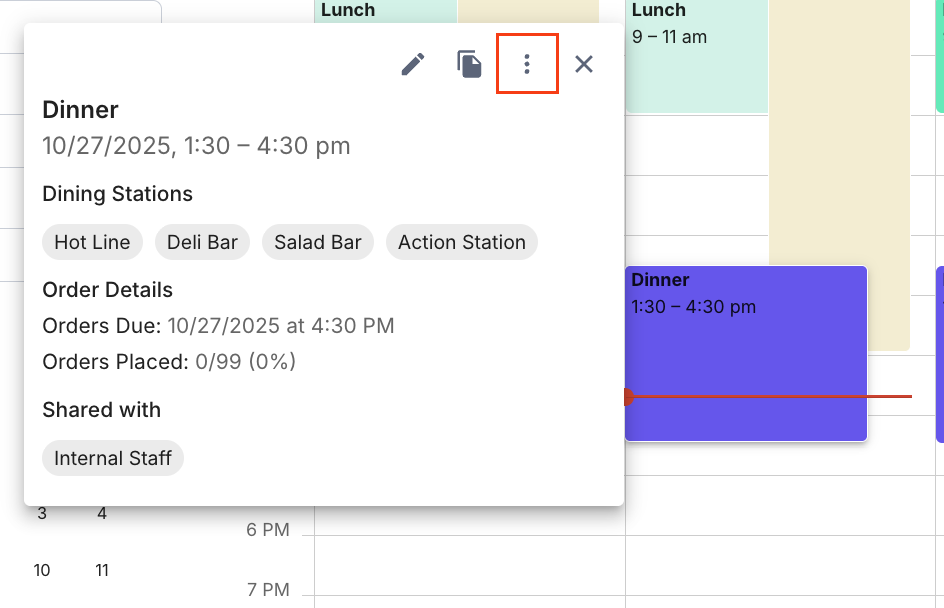 View Published Meals in the Menu Schedule