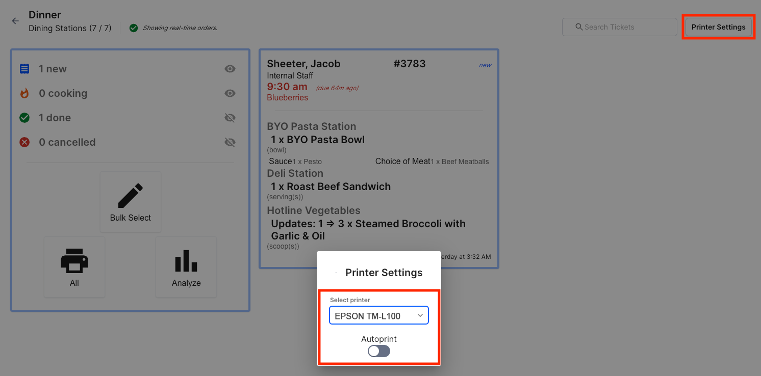 Printer Setup Guides for Performance Kitchen
