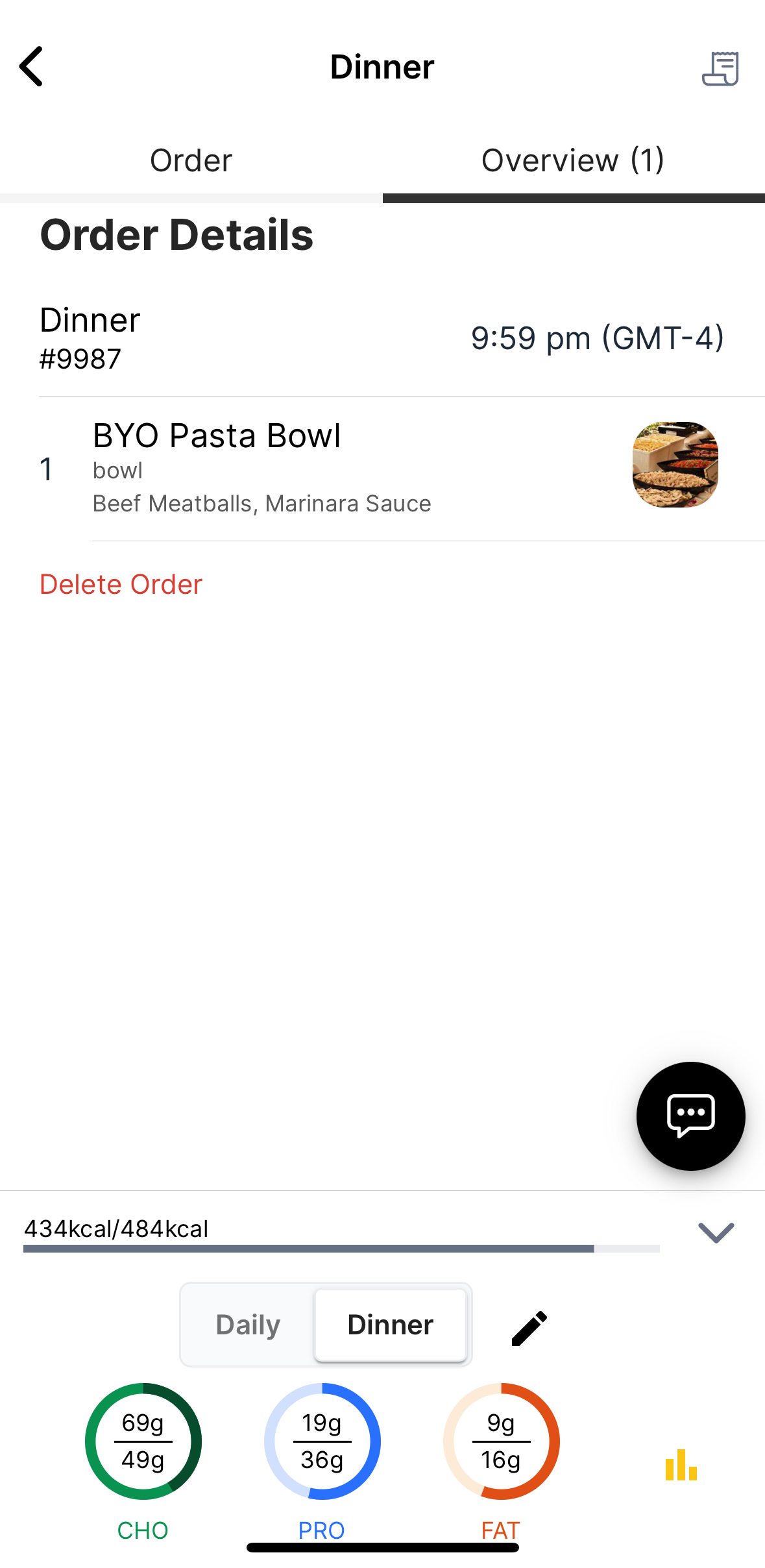 Order Meals Through the Mobile App