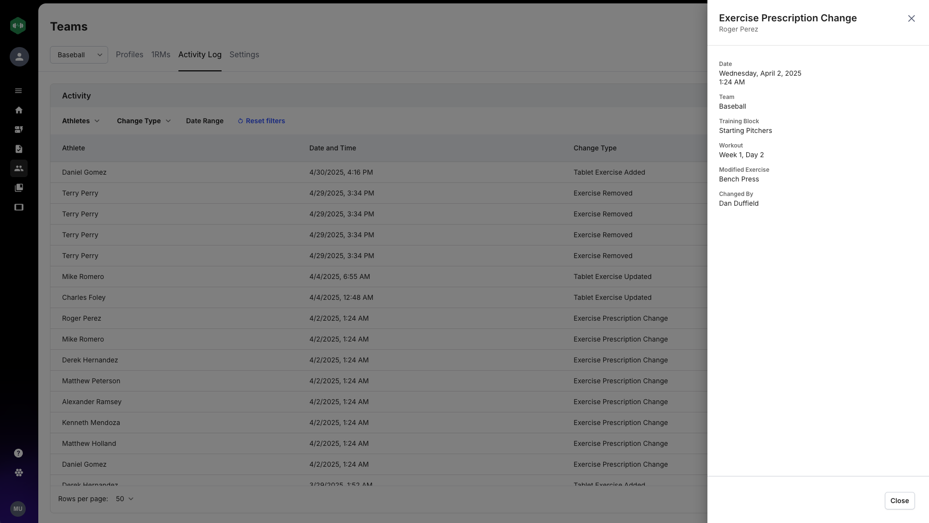 Document Program Changes with the Activity Log