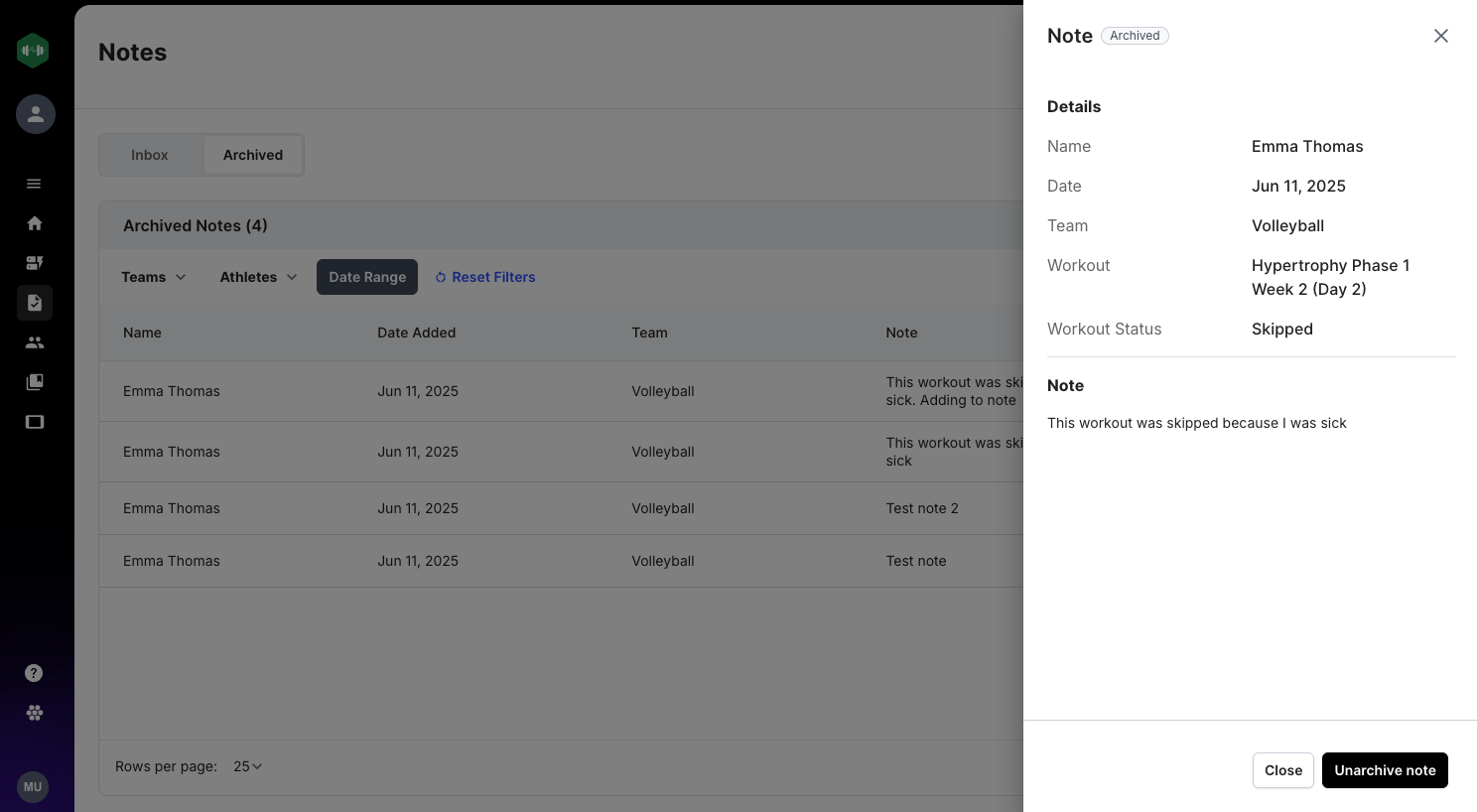 View and Manage Notes