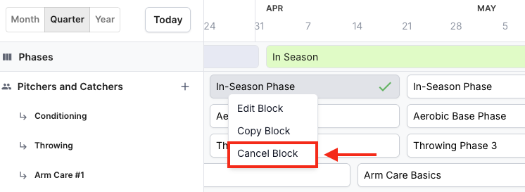 Create and Manage a Training Block